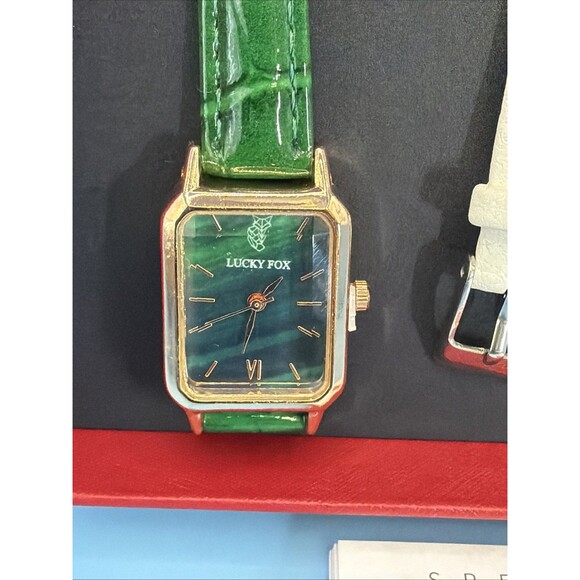 Lucky Fox Ladies Watch 4 piece set In Gift Box. Leather Bands main image 4